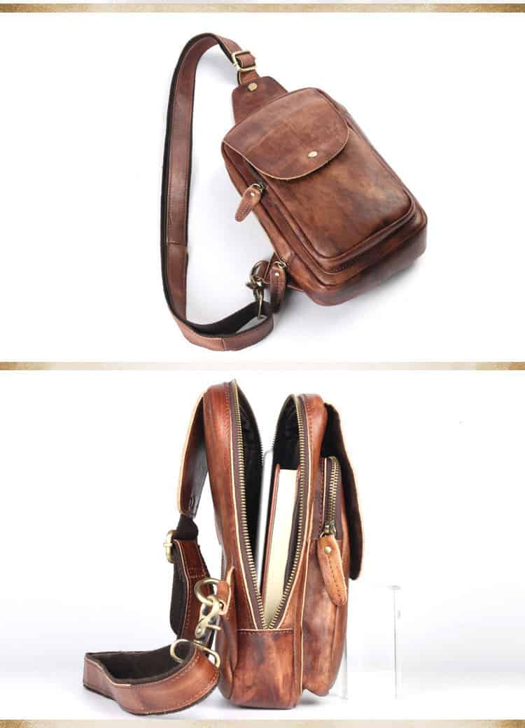 Túi đeo chéo trước ngực sling bag G153 - GENTO Leather
