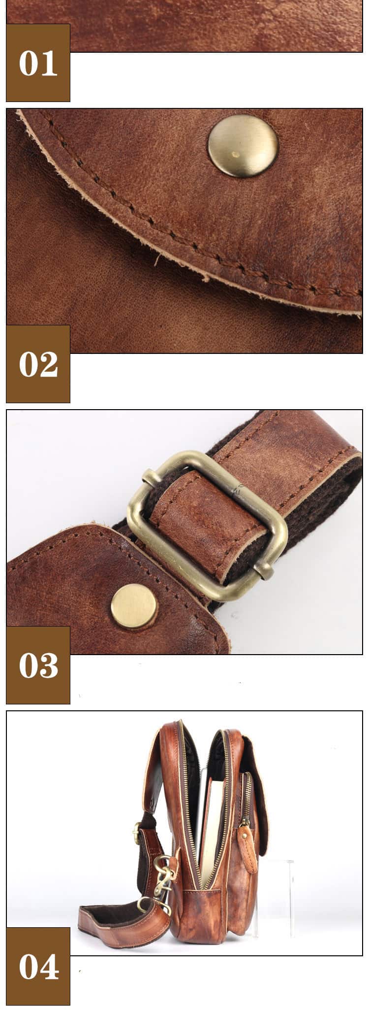 Túi đeo chéo trước ngực sling bag G153 - GENTO Leather