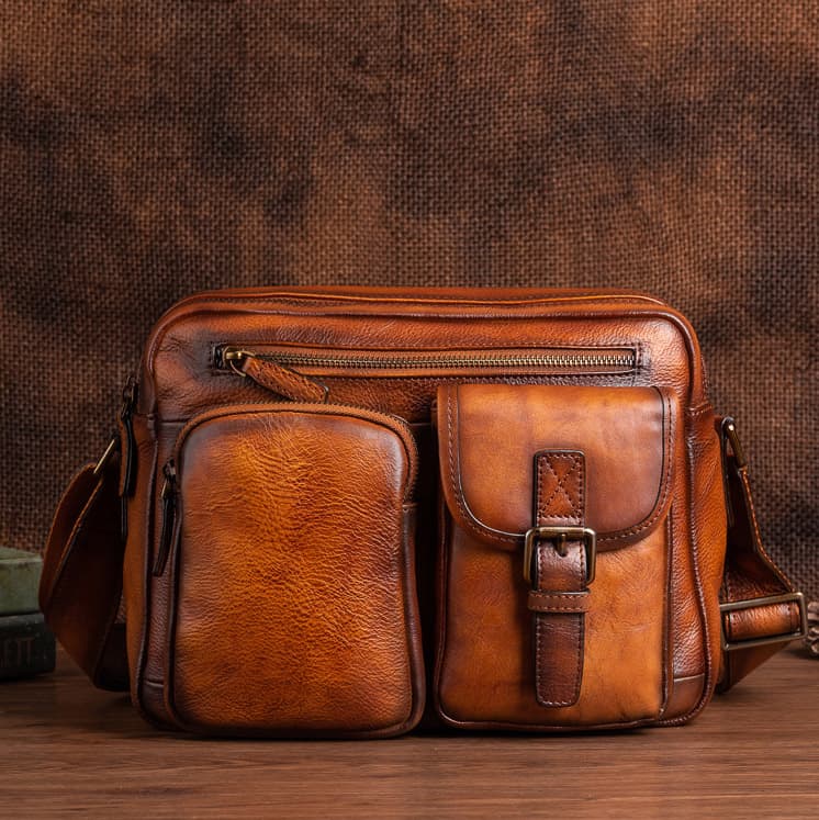 Túi đeo chéo da bò Veg-tan Gento 172