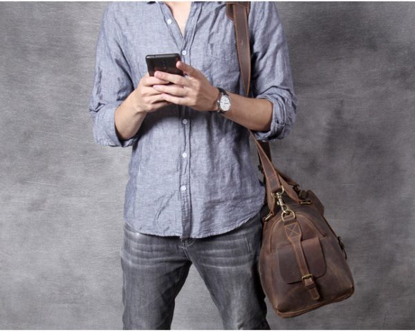 Túi xách du lịch da bò sáp Gento D506