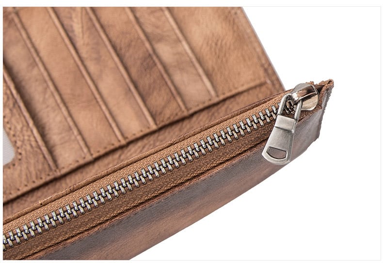 Ví dài nam da bò nhuộm patina cao cấp G128