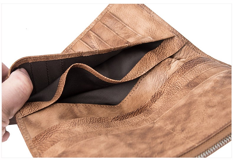 Ví dài nam da bò nhuộm patina cao cấp G128