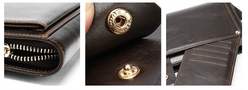 Ví cầm tay nam da bò Gento V082 Ví cầm tay nam da bò Gento V082