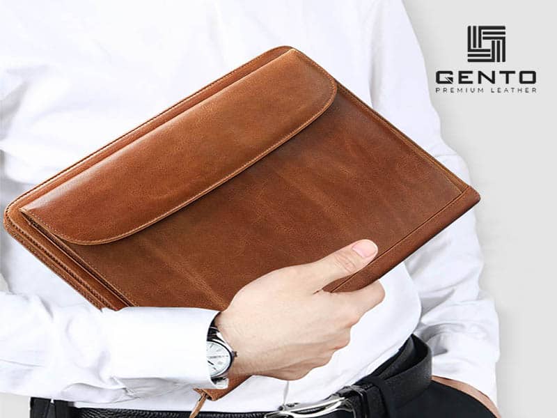 Clutch cầm tay đựng A4 sang trọng cho phái nam - GENTO Leather