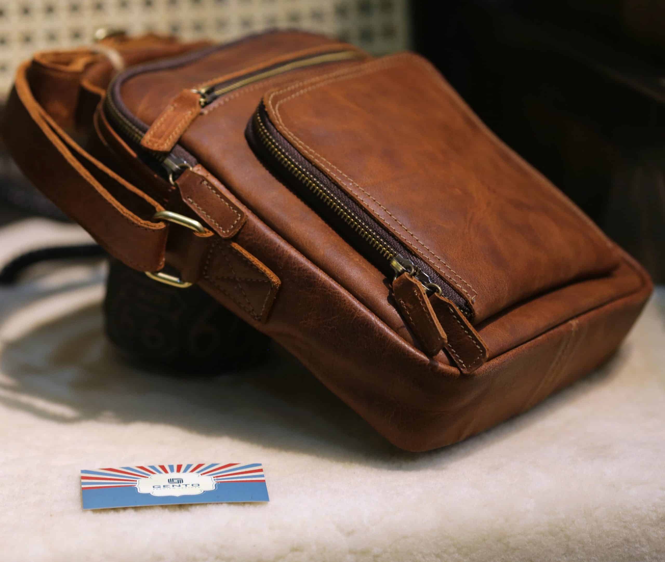 Túi đeo chéo da thật Gento T618