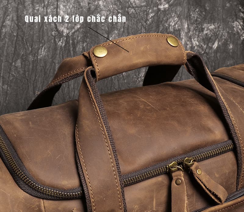 Túi du lịch da bò sáp Gento D509