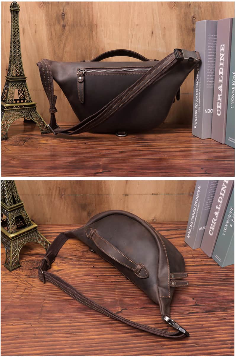 Túi bao tử đeo chéo da bò sáp Gento T645 Túi bao tử đeo chéo da bò sáp Gento T645