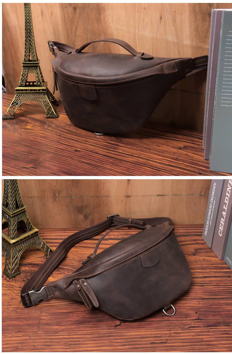 Túi bao tử đeo chéo da bò sáp Gento T645 Túi bao tử đeo chéo da bò sáp Gento T645