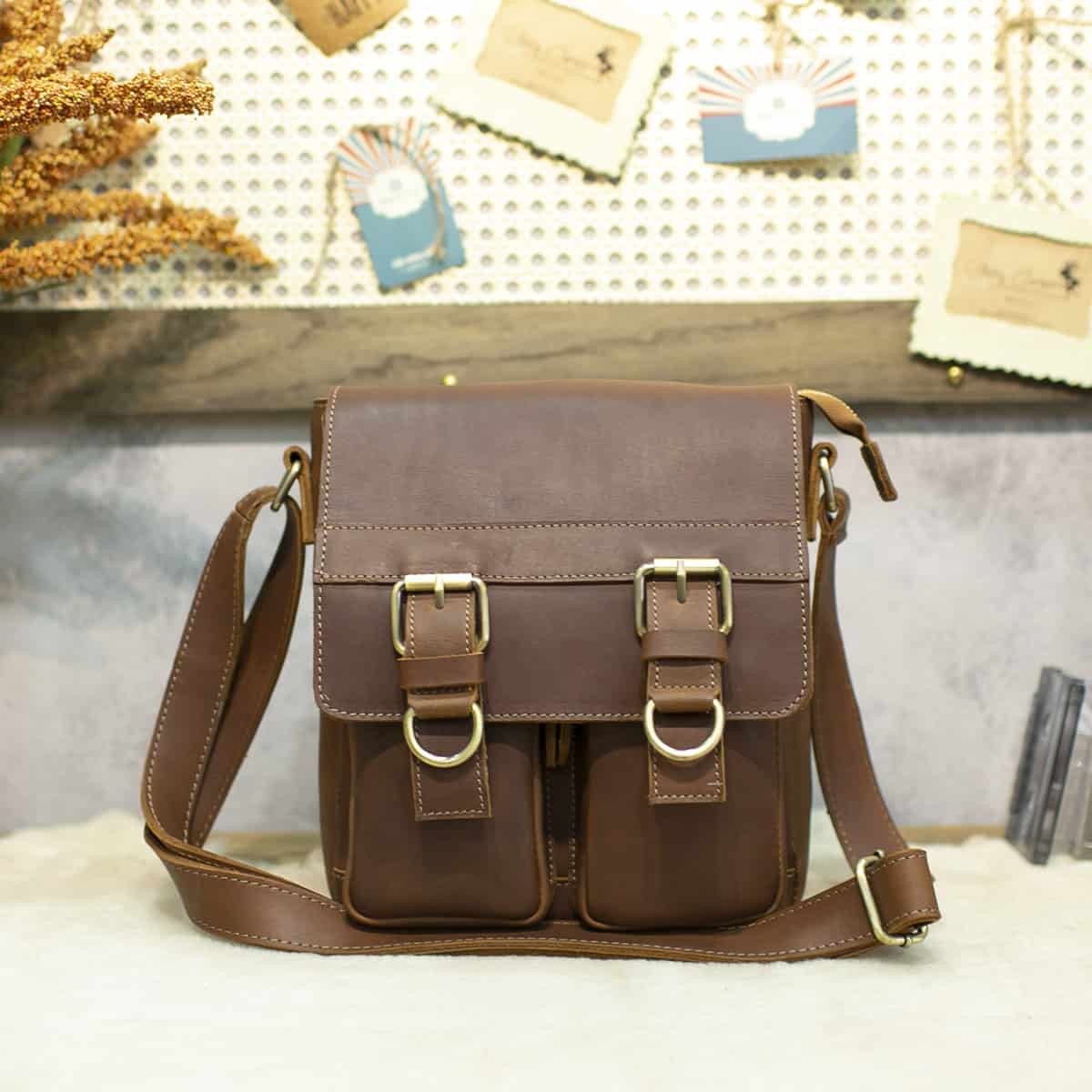 Túi đeo chéo nam da thật Gento T646 - GENTO Leather