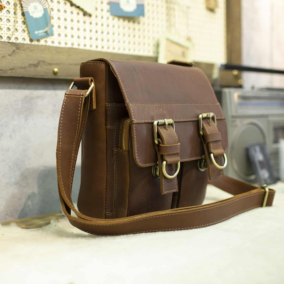 Túi đeo chéo nam da thật Gento T646 - GENTO Leather