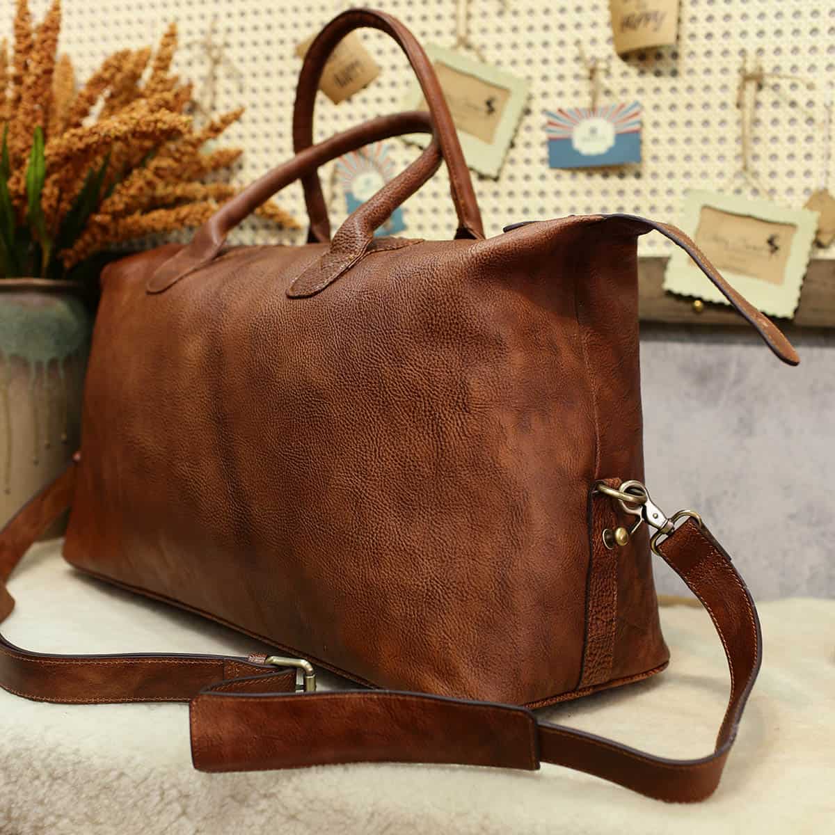 Túi du lịch da bò cao cấp D512 - GENTO Leather