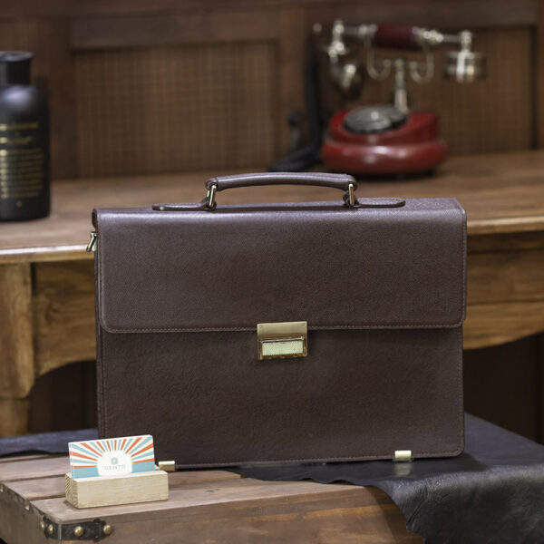 Cặp da doanh nhân khoá số handmade Gento G654