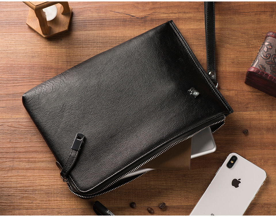 Clutch cầm tay nam da bò T757