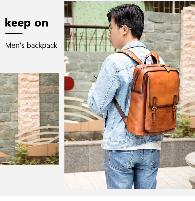 Balo nam da bò Veg cao cấp B328 - GENTO Leather