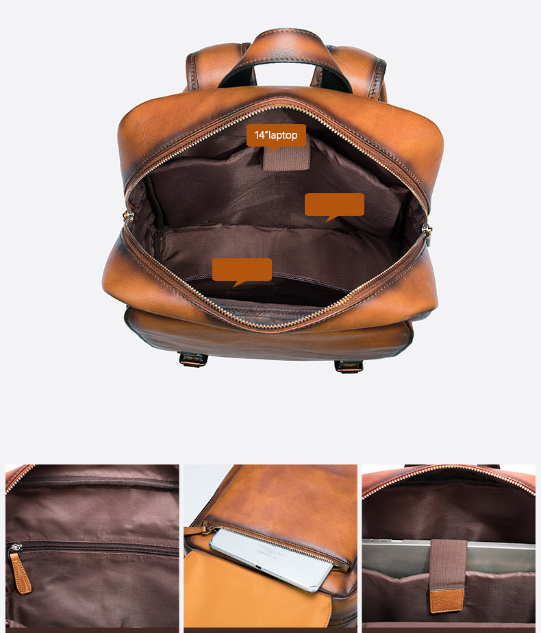 Balo nam da bò Veg cao cấp B328 - GENTO Leather