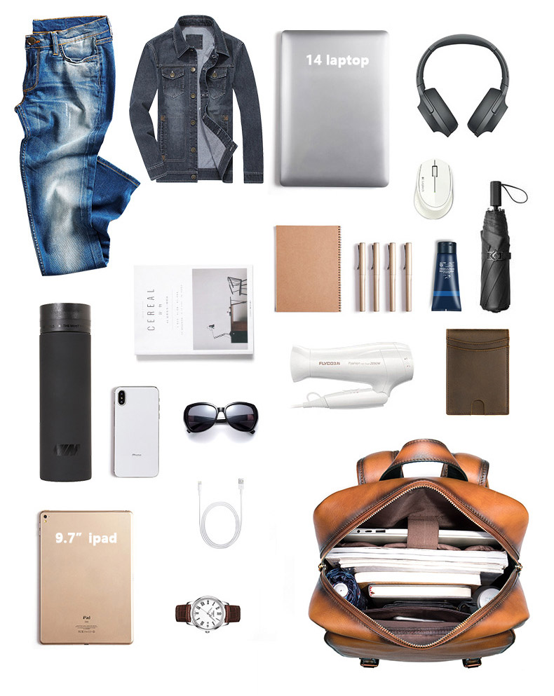 Balo nam da bò Veg cao cấp B328 - GENTO Leather