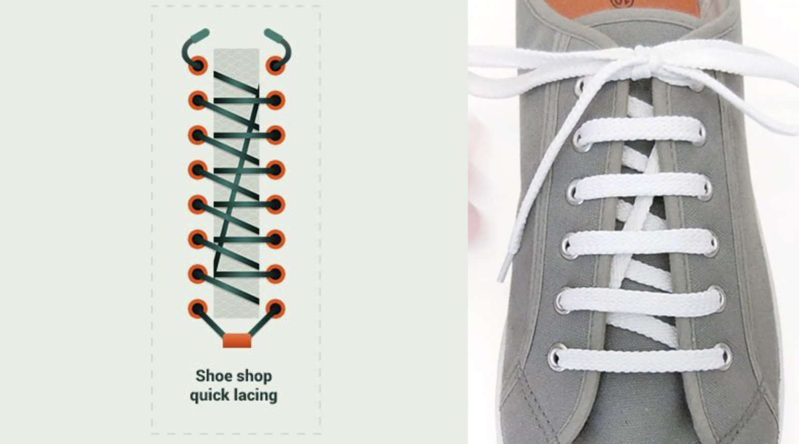 Cách buộc dây giày kiểu Shoe Shop