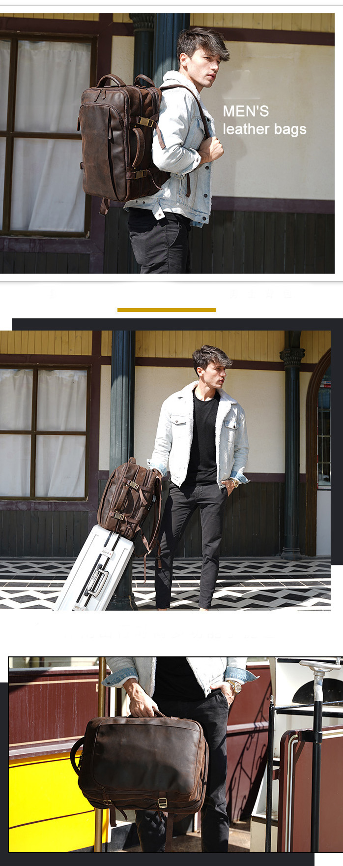 Balo nam da bò sáp cao cấp B329 - GENTO Leather