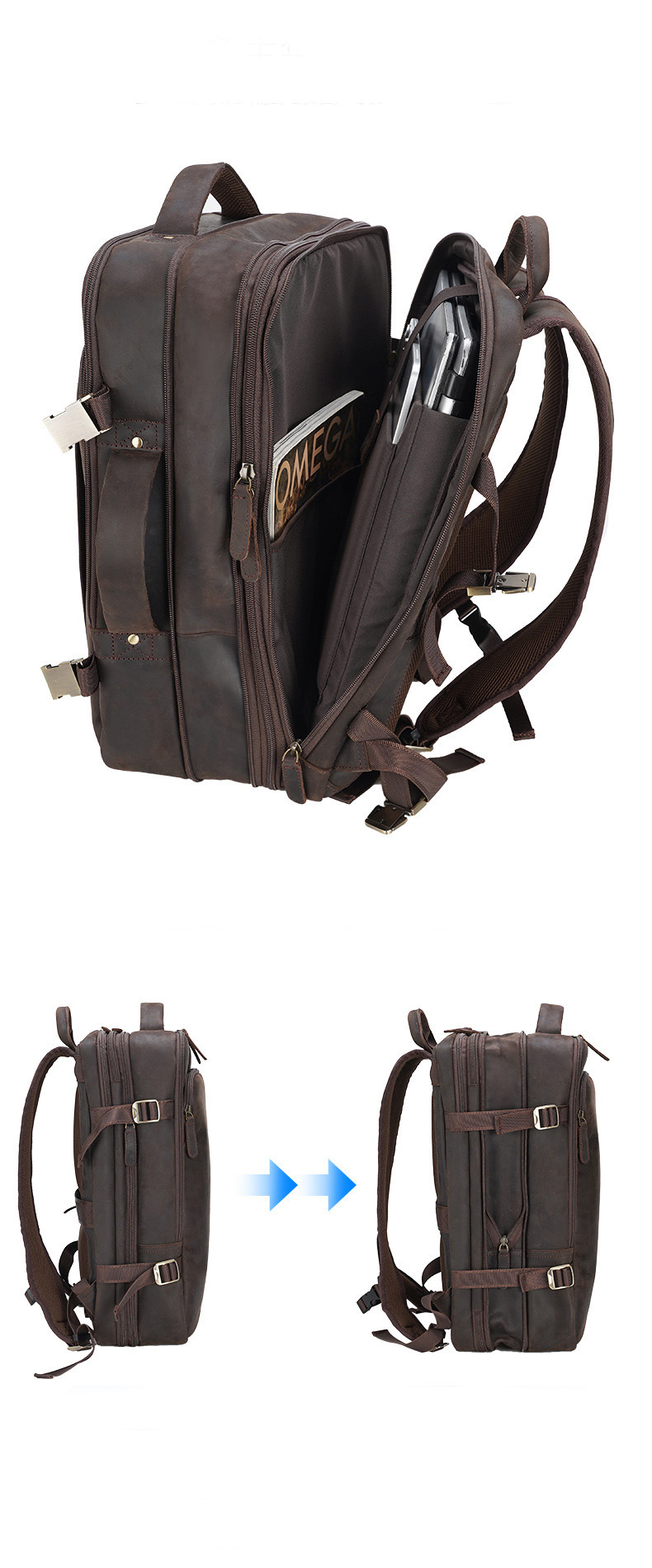 Balo nam da bò sáp cao cấp B329 - GENTO Leather