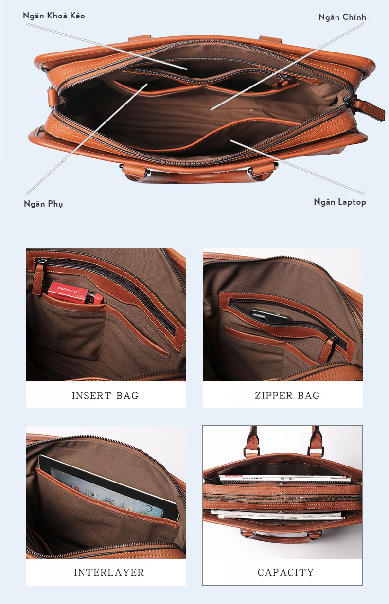 Cặp da công sở nam cao cấp Gento G699