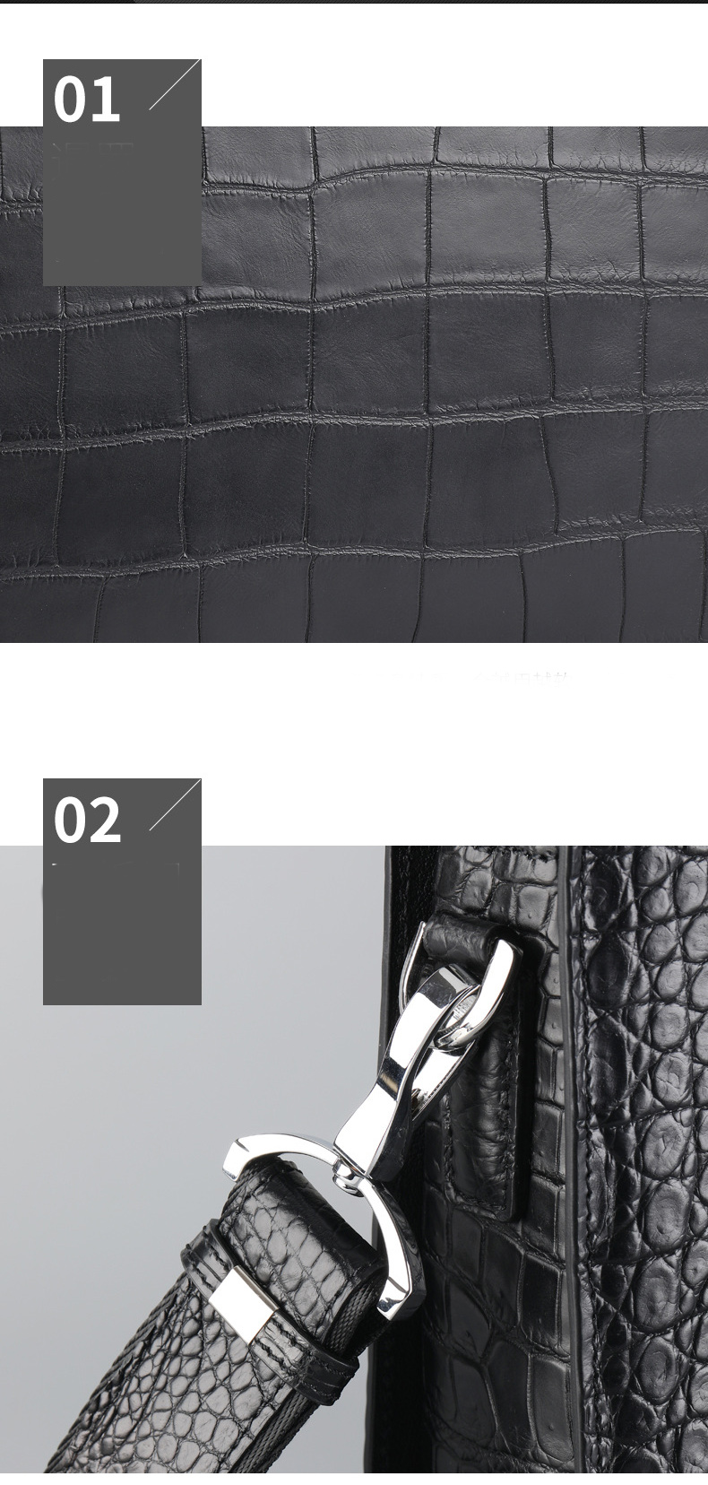 Cặp nam da cá sấu hàng hiệu Gento GS689 - GENTO Leather