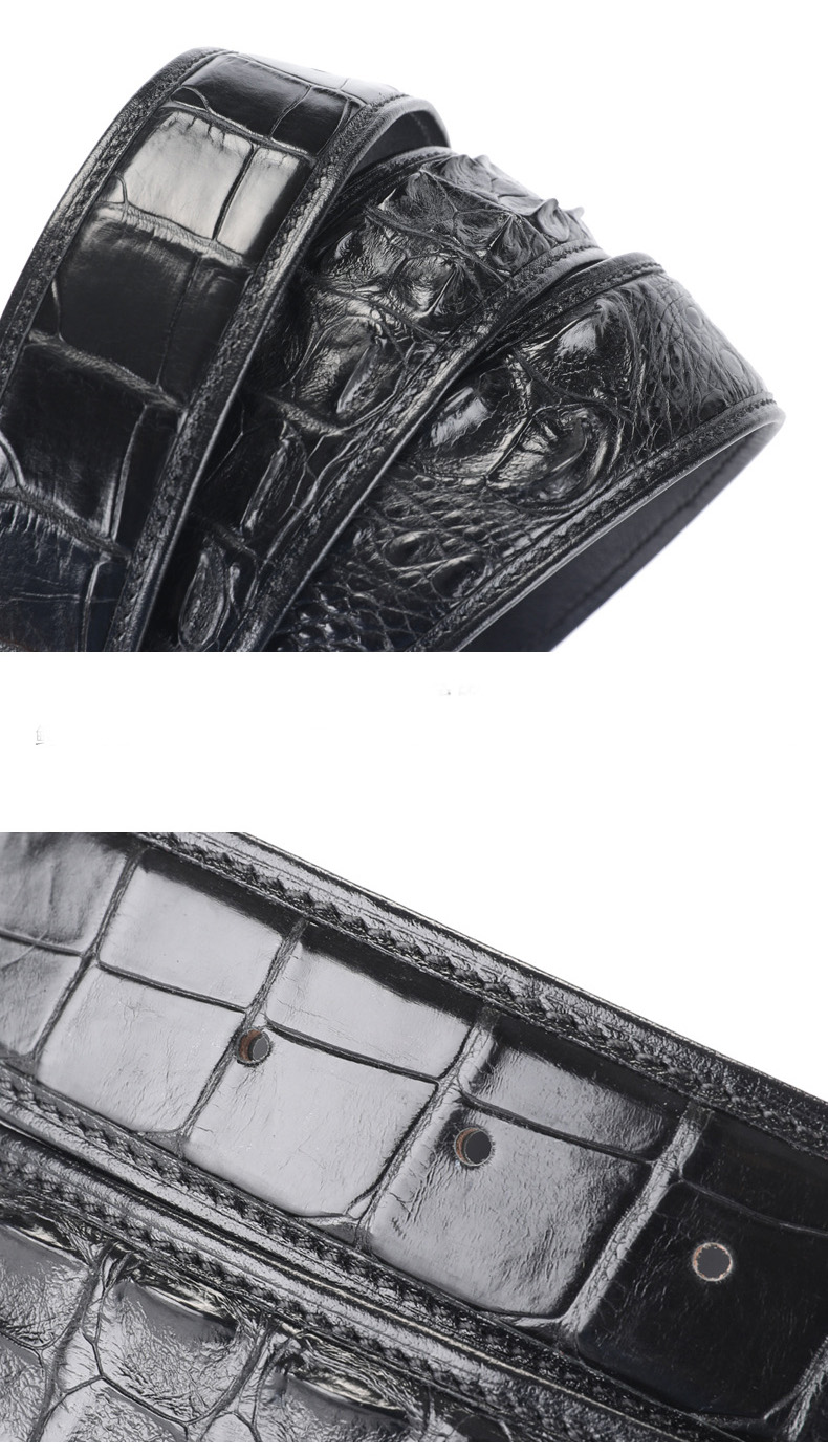 Dây lưng nam da cá sấu mặt chữ G Gento D4044 - GENTO Leather