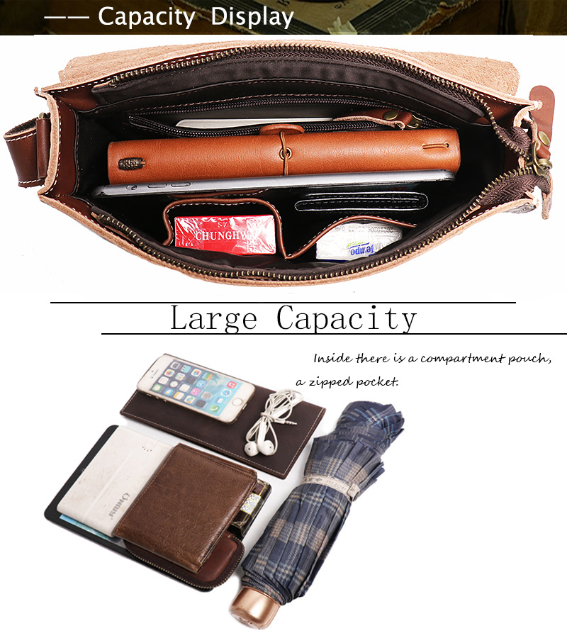 Túi đeo chéo nam da bò T697 - GENTO Leather