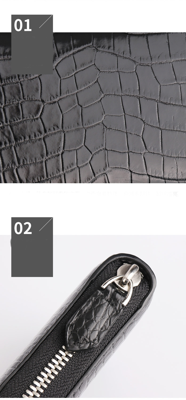 Ví cầm tay nam da cá sấu V7037 - GENTO Leather