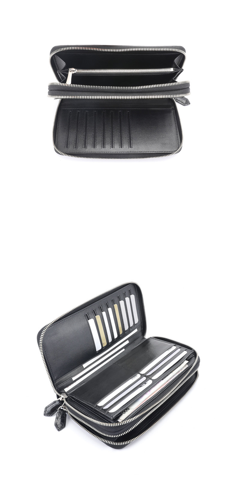 Ví cầm tay nam da cá sấu 2 ngăn GS984 - GENTO Leather