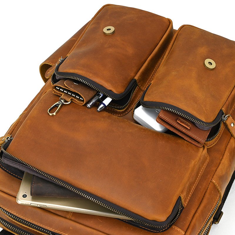 Balo nam công sở da bò sáp Gento B354