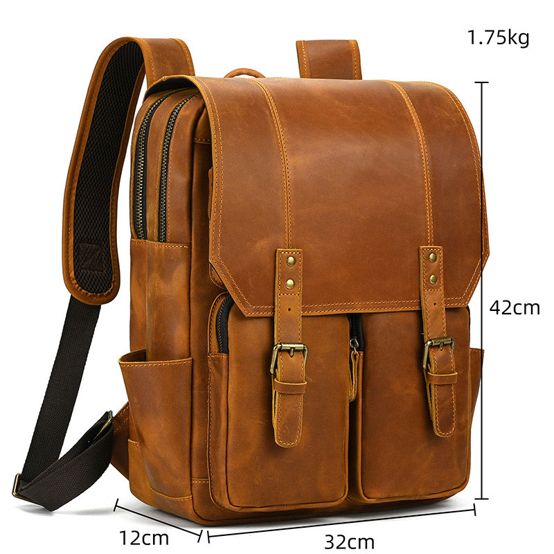 Balo nam công sở da bò sáp Gento B354