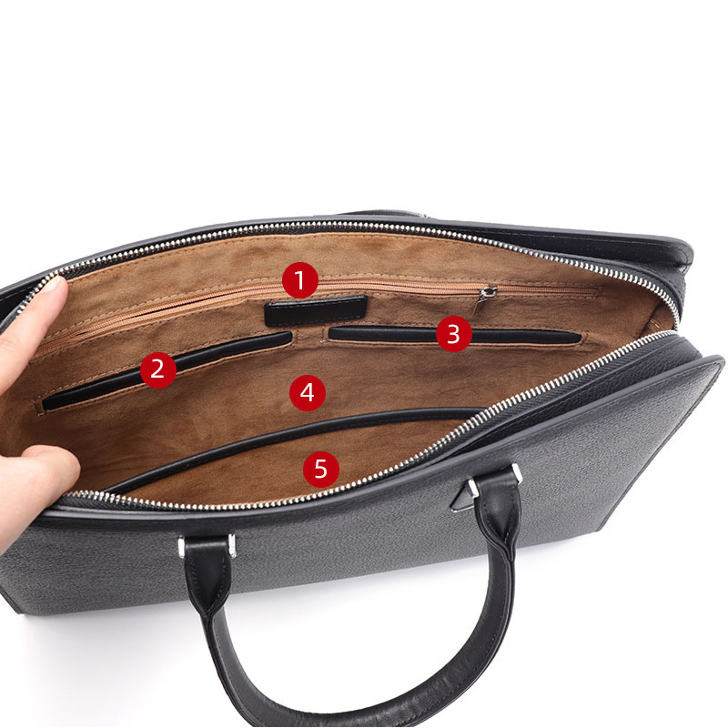 Cặp doanh nhân khoá số da thật hàng hiệu Gento G800