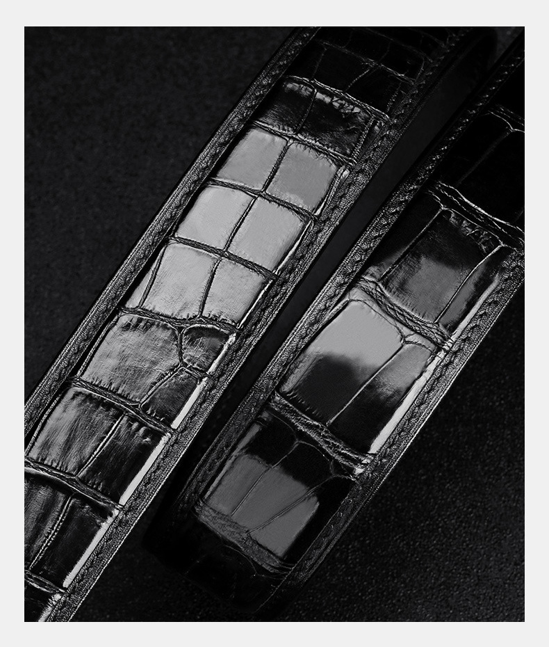 Thắt lưng nam da cá sấu mặt Báo đẳng cấp Gento D4045