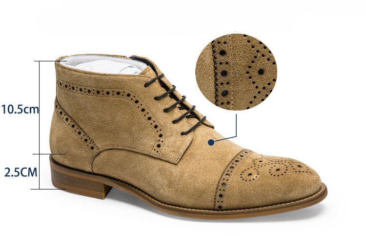 Giay Chelsea Boot da nubuck hoạ tiết thủ công Gento GD911