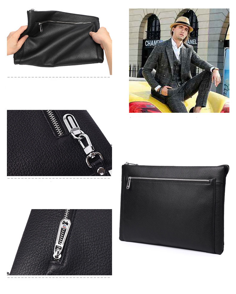 Clutch nam cầm tay da bò Gento T814