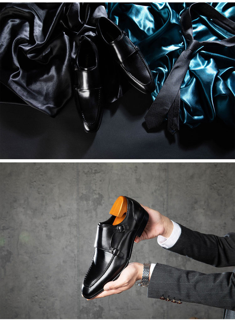 Giày da monk strap hàng hiệu handmade Gento GD925