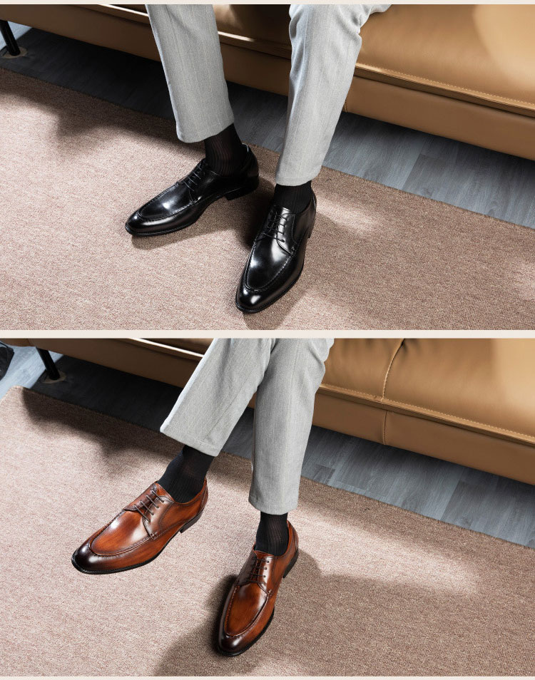 Giày da nam derby handmade Gento GD926