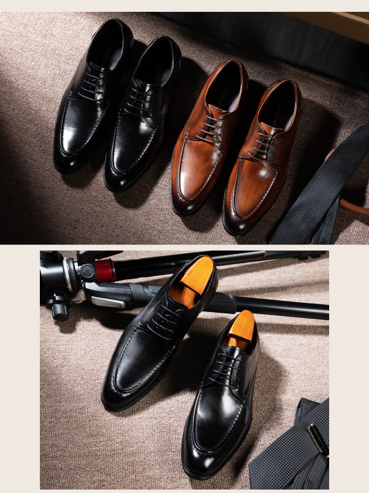 Giày da nam derby handmade Gento GD926