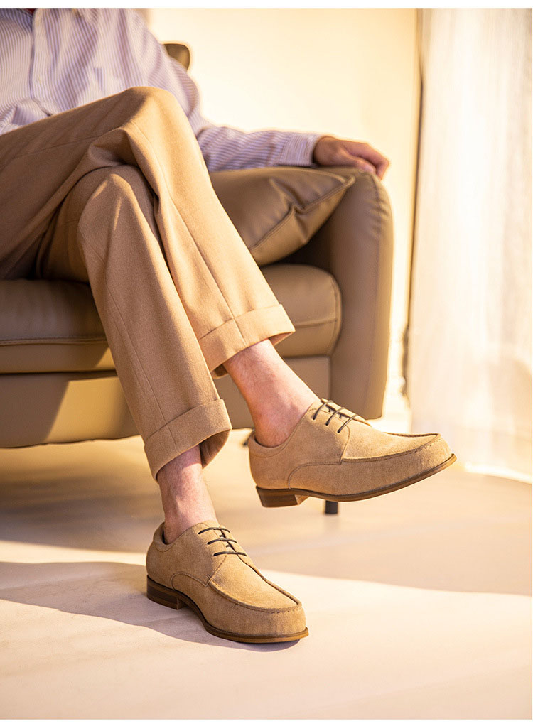 Giày derby nam da nubuck cao cấp Gento GD912