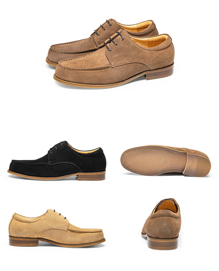 Giày derby nam da nubuck cao cấp Gento GD912