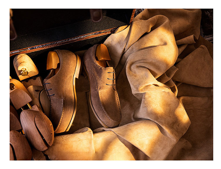 Giày derby nam da nubuck cao cấp Gento GD912