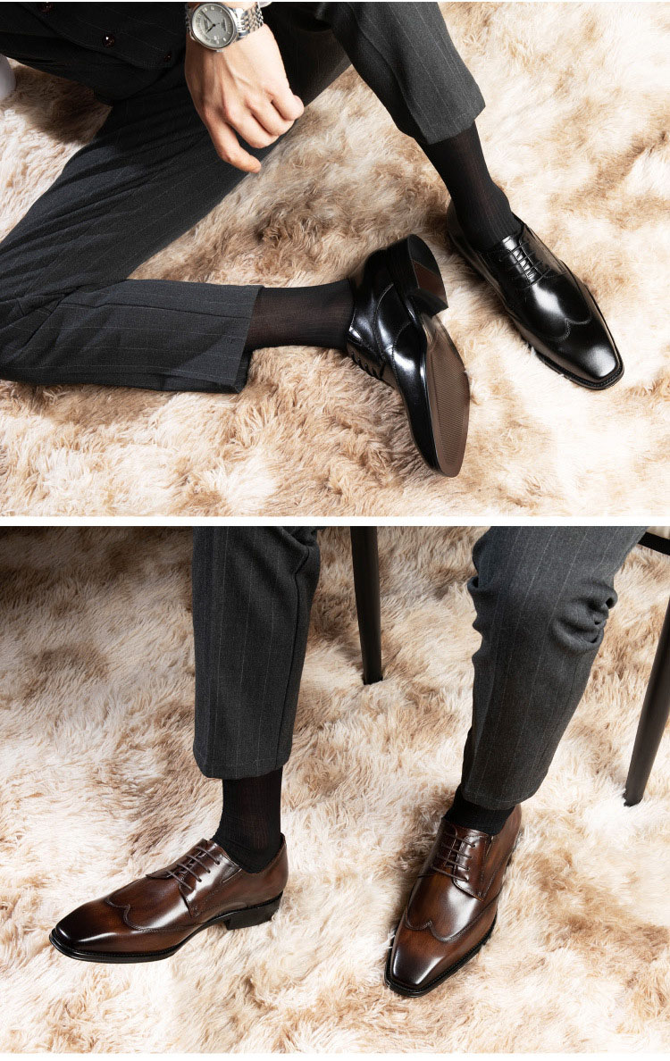 Giày derby nam da thật hàng hiệu Gento GD907