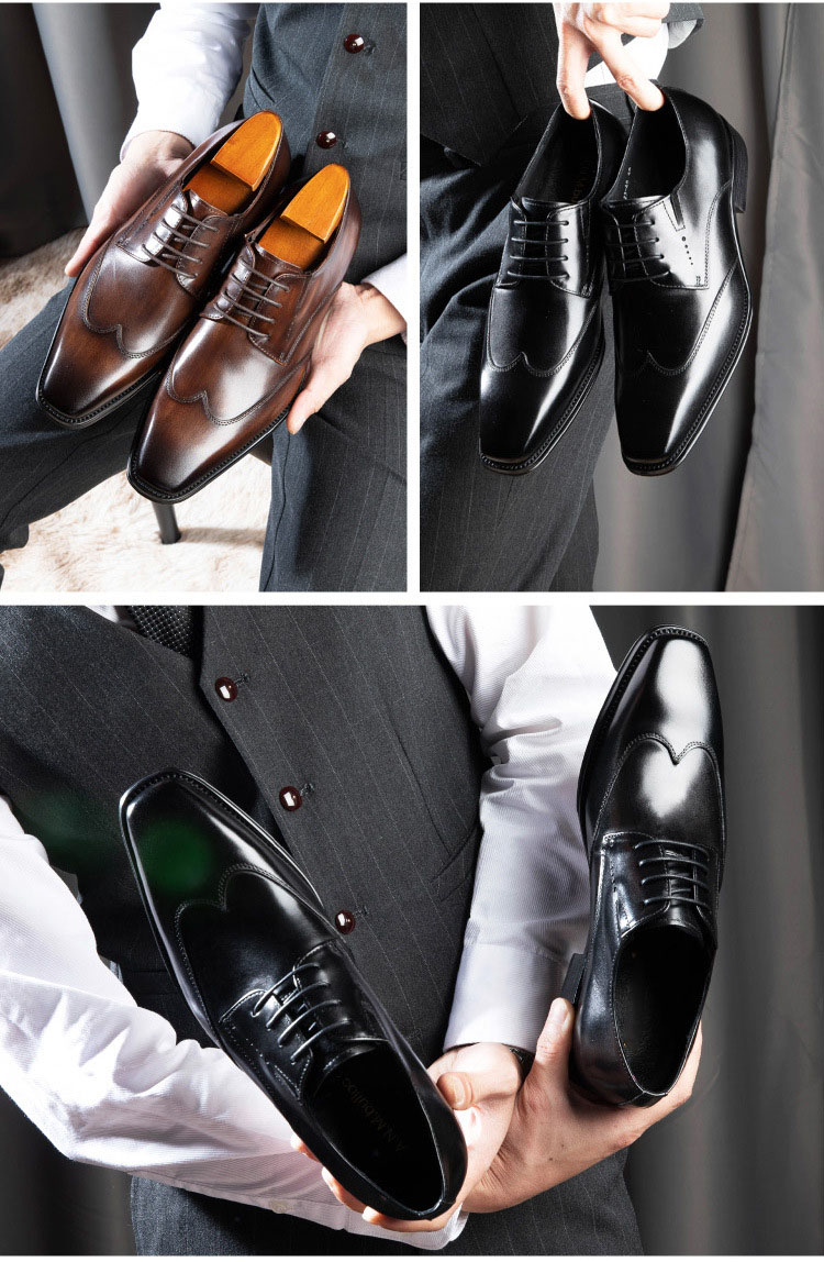 Giày derby nam da thật hàng hiệu Gento GD907