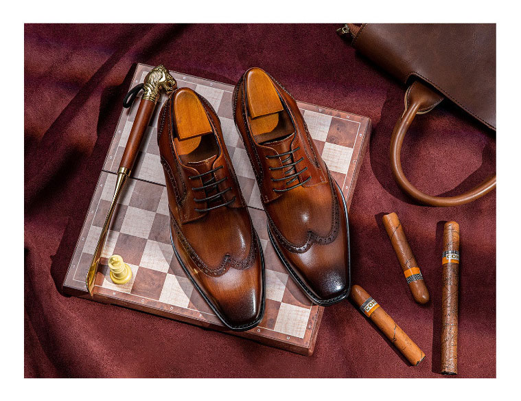 Giày derby nam da thật thủ công Gento GD915