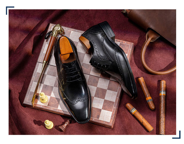 Giày derby nam da thật thủ công Gento GD915