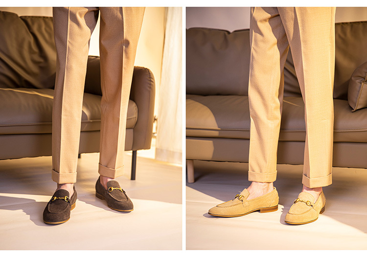 Giày loafer nam thủ công da lộn Gento GD921