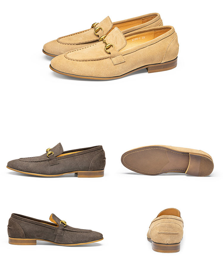 Giày loafer nam thủ công da lộn Gento GD921