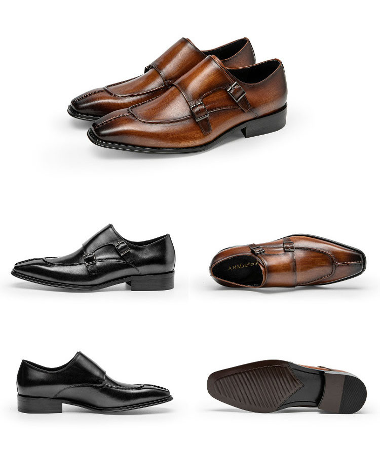 Giày monk strap hàng hiệu thủ công Gento GD919 Giày monk strap hàng hiệu thủ công Gento GD919