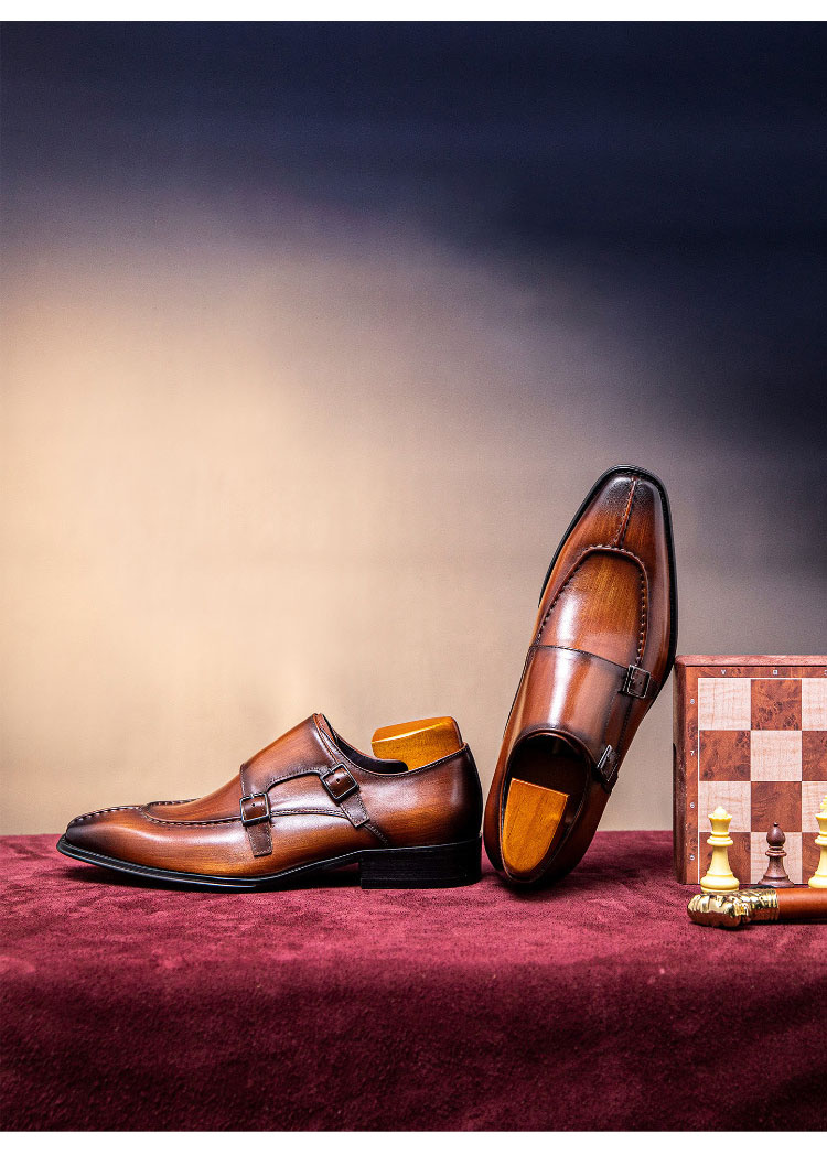 Giày monk strap hàng hiệu thủ công Gento GD919 Giày monk strap hàng hiệu thủ công Gento GD919