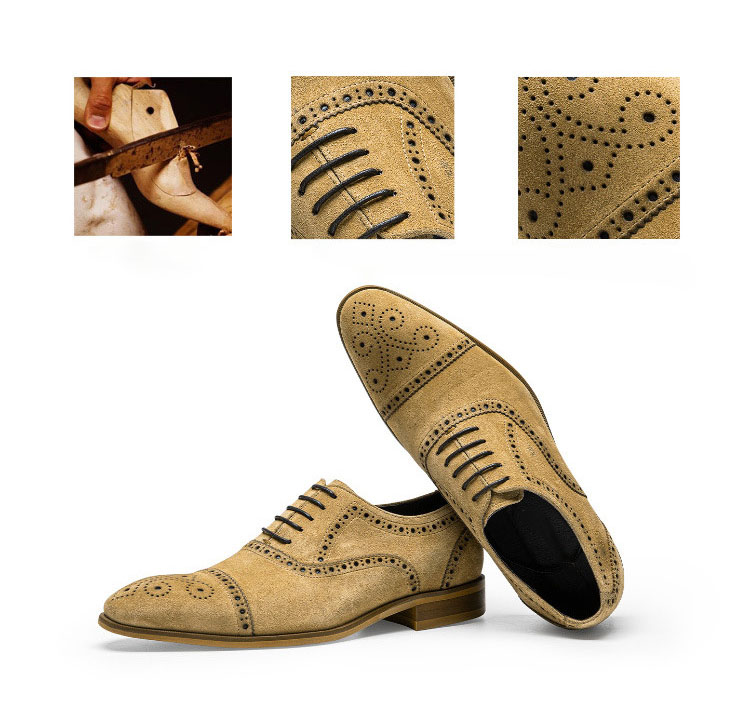 Giày oxford da lộn cao cấp Gento GD905